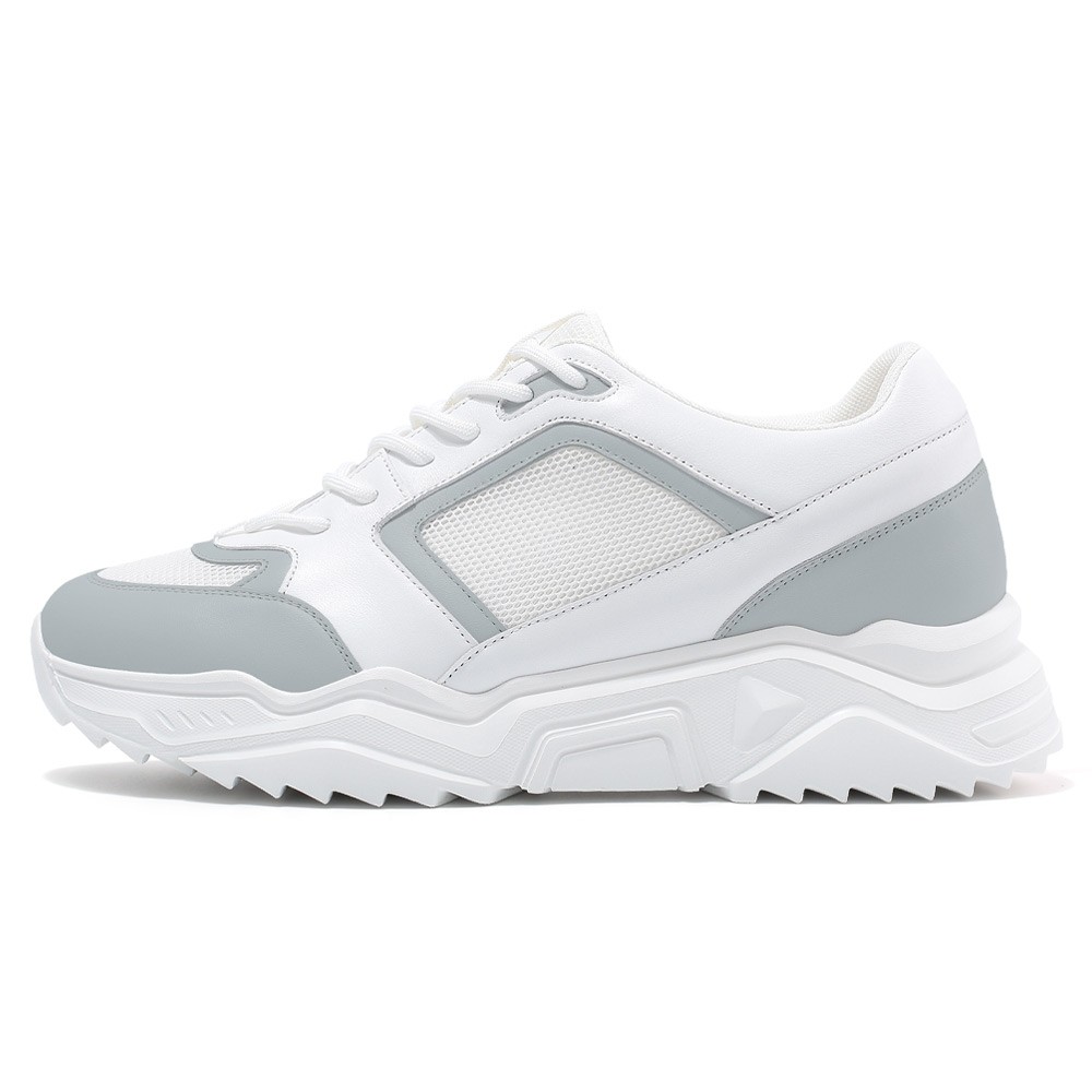 zapatillas con elevadores personalizadas - zapatillas blancas casuales para hombre para aumentar la altura 8 CM / 3,15 pulgadas