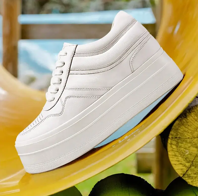 Białe sneakersy na platformie dla kobiet 8 CM / 3,15 cala