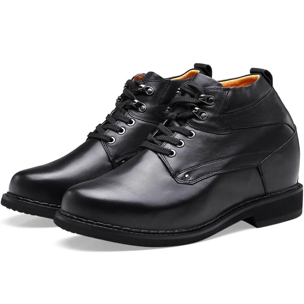 Zapatos elevadores negros para hombres con aumento de altura de 5.5 pulgadas