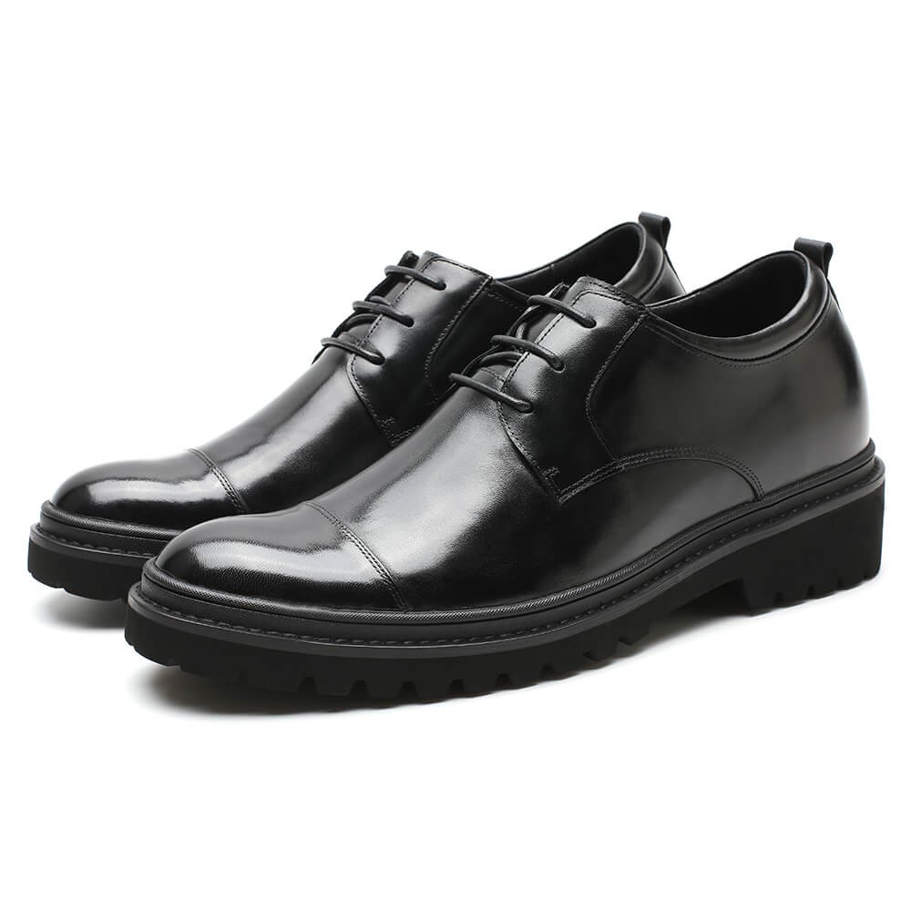 Zapatos de vestir con tacón alto Chamaripa negros para hombres