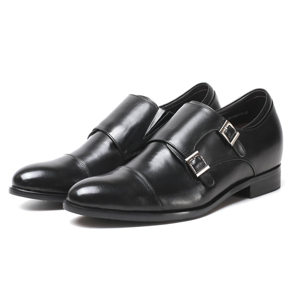 Zapatos de vestir con tira Monk y punta redonda para hombres