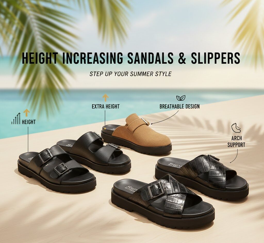 heihgt increasing sandals slippers banner