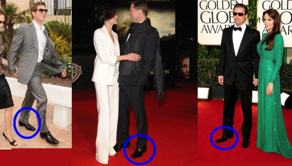 zapatos alzases Brad Pitt