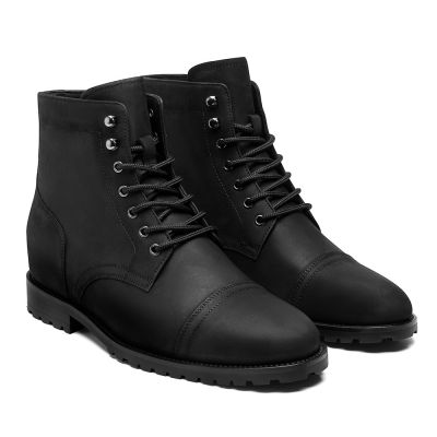 zapatos hombre con alzas - botas de hombre negras personalizadas de lujo hechas a mano 7CM