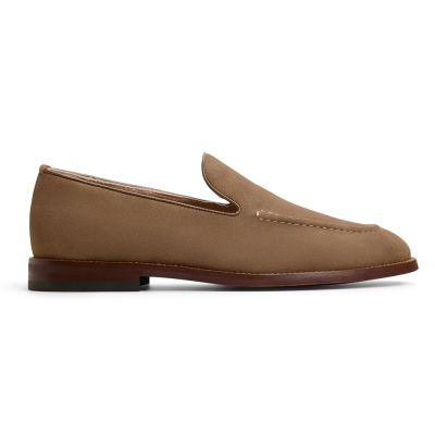 Zapatos Ganar Altura para Hombre – Mocasines Veganos Color Topo con Elevación de 5cm