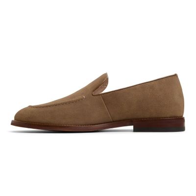 Zapatos Ganar Altura para Hombre – Mocasines Veganos Color Topo con Elevación de 5cm