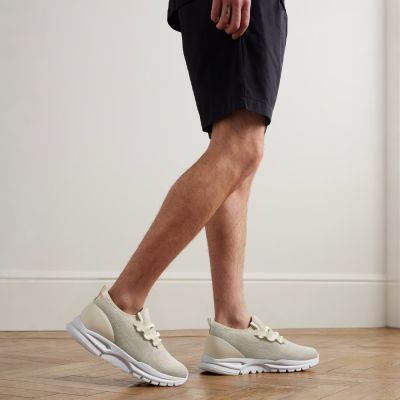 Zapatillas con Alza para Hombre – 7cm Malla de Albaricoque Slip-on