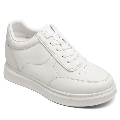 CMR CHAMARIPA Tacones Altos para Hombre - Piel Blanca, Aumento de Tacón 9CM