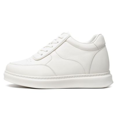 CMR CHAMARIPA Tacones Altos para Hombre - Piel Blanca, Aumento de Tacón 9CM