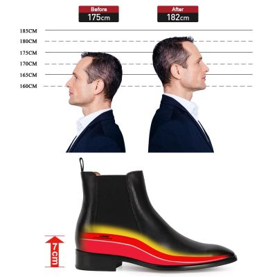 Black Height Incrasing Elevator Shoes Occident Dress Shoes
