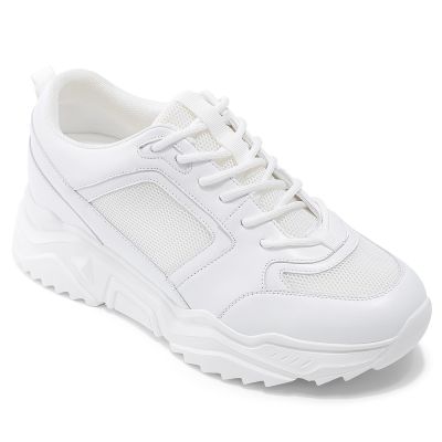 zapatos altos para hombres - zapatillas de deporte blancas casuales de los hombres 8 CM
