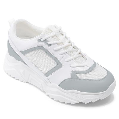 zapatos altos para hombres personalizados - zapatillas de deporte blancas casuales de los hombres 8 CM
