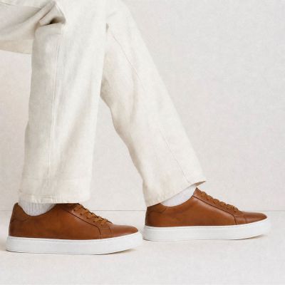 CMR CHAMARIPA Zapatos con alzas para hombre | Sneakers diarios de cuero marrón 7 cm