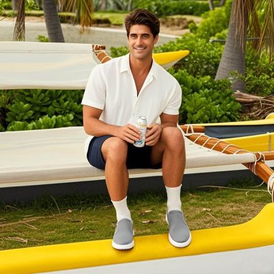 Zapatos altos de hombre – Mocasines de nobuk gris con alza interior de 6 cm