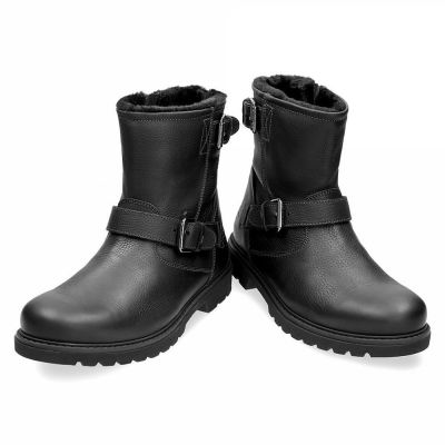 zapatos hombre con alzas - botas forradas de piel para hombre - zapatos cálidos de invierno negros 7CM