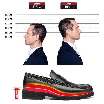 Black Height Incrasing Elevator Shoes Occident Dress Shoes