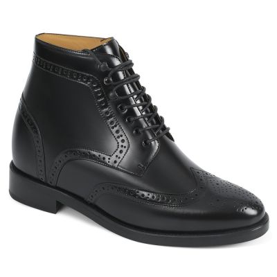 Zapatos De Altura Más Altos - Zapatos De Hombreheight - Botas Brogue Negras 9cm