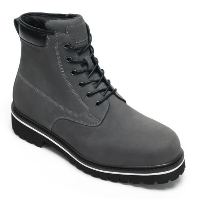 botas de moto con alzas - Botas de moto para hombre de exterior negras premium hechas a mano de 7cm