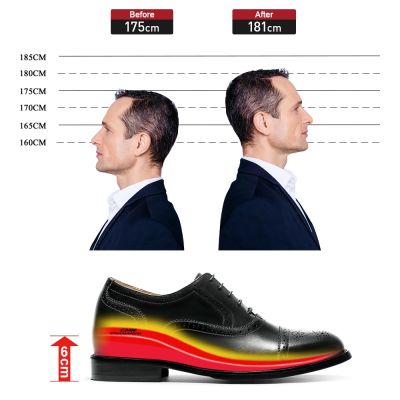 Black Height Incrasing Elevator Shoes Occident Dress Shoes