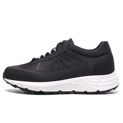 CMR CHAMARIPA Zapatillas deportivas para hombre que aumentan la estatura - De cuero y tela, color negro, 8 cm