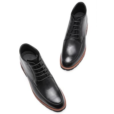 Zapatos que admiten alzas negros - Botas con alzas para hombre de negocios - 7 CM Más Alto
