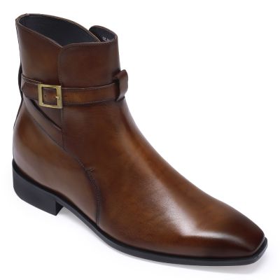 Botas con Elevación de Cuero Bovino de 7 cm