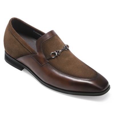 Loafers con Elevación de 6 cm en Cuero Suede