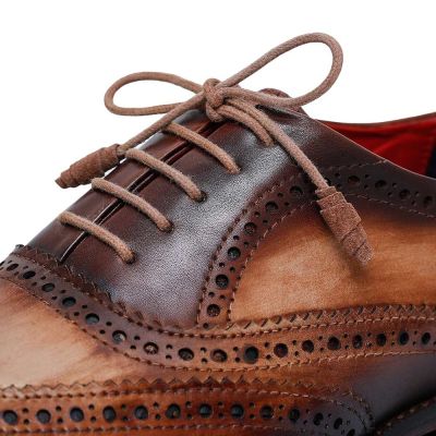 CHAMARIPA Zapatos con alzas para hombre - Zapatos Oxford hechos a mano - Marrón 7 CM