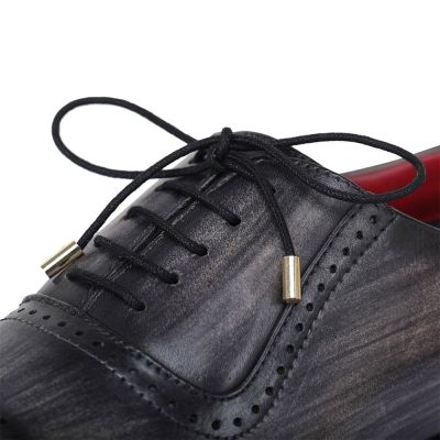 CHAMARIPA aumentar estatura zapatos - oxford con punta de medallón hechos a mano - gris - 7 CM más alto