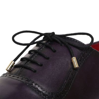 CHAMARIPA aumentar estatura zapatos - oxford con punta de medallón hechos a mano - púrpura - 7 CM más alto