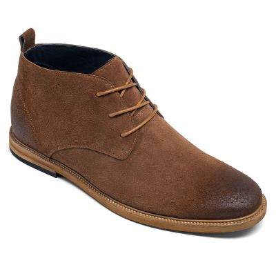 Botas con alzas hombre – Botines de ante marrón con elevación de 6 cm