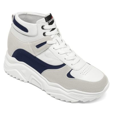 Zapatillas Con Alzas Hombre 10cm – Zapatillas Altas De Gamuza Blancas