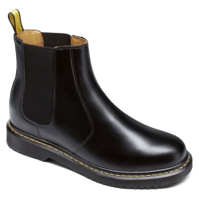 zapatos con alzas - zapatos plataforma hombre - botas altas de hombre chelsea de cuero negro 7 CM