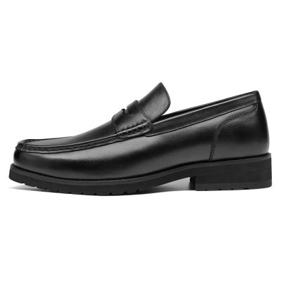 CMR CHAMARIPA Mocasines con alzas para hombre- Mocasines negros para hombre, 6 cm de aumento de altura