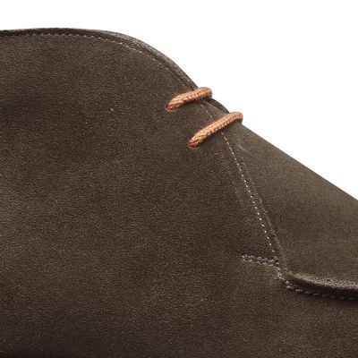 zapatos alzas hombre - Botas Chukka de hombre hechas a mano de ante marrón mineral 7 CM