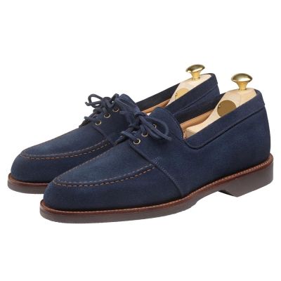 zapatos de altura - Mocasines de ante azul que te hacen más alto 6 CM