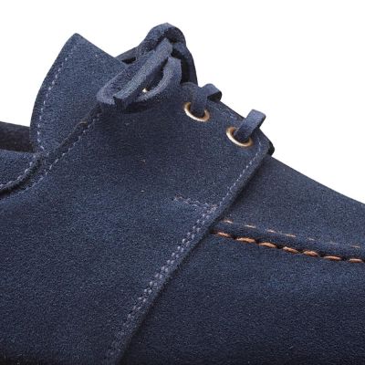 zapatos de altura - Mocasines de ante azul que te hacen más alto 6 CM