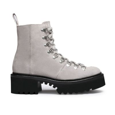 CHAMARIPA botas de cuña - botas de cuña de plataforma para mujer - botas de plataforma de gamuza gris mujer 8 CM más alta