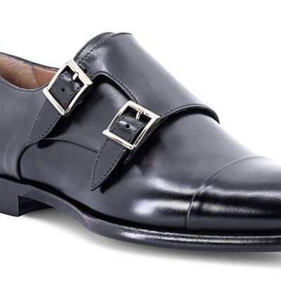 zapatos con alzas mujer - zapatillas con alzas mujer - Zapatos doble hebilla piel envejecida a mano 5 CM