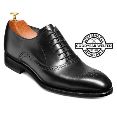 goodyear ribeteado zapatillas con alzas hombre - zapatos de altura - zapato oxford negro 7 CM