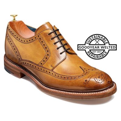 goodyear welted zapatos de altura - zapatos para ser mas alto - Zapato brogue de punta de ala marrón pintado a mano 7 CM