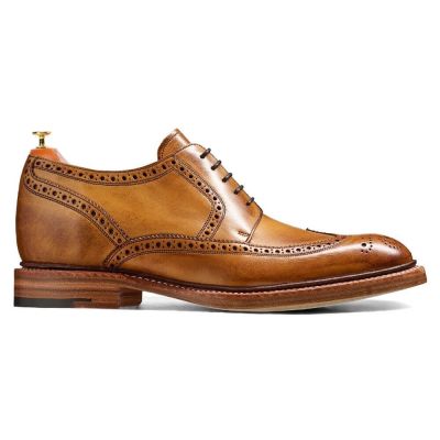 goodyear welted zapatos de altura - zapatos para ser mas alto - Zapato brogue de punta de ala marrón pintado a mano 7 CM