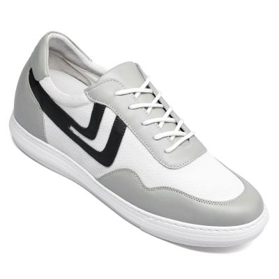 Chamaripa zapatillas elevadoras blancas zapatillas de deporte de altura casual para hombres con cordones Zapatillas 6 CM