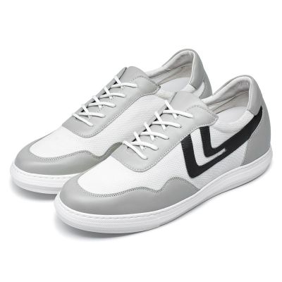 Chamaripa zapatillas elevadoras blancas zapatillas de deporte de altura casual para hombres con cordones Zapatillas 6 CM