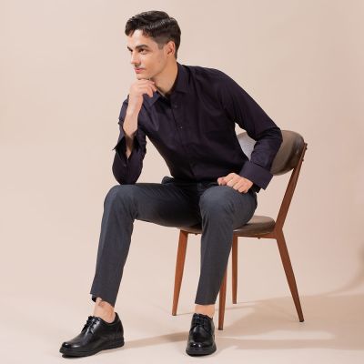 Zapatos de Cuero de Negocios para ser más altos Negros - Zapatos con Plataforma - 7 CM Más Alto