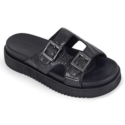Sandalias Elevadoras de Cuero de Cocodrilo + 5 cm