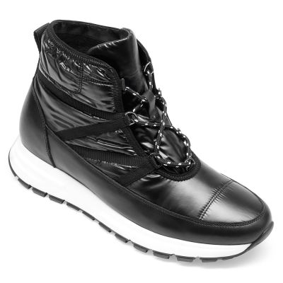 CHAMARIPA Zapatos con elevador para hombre, botines negros para calentar al aire libre, para interiores, para hacerte 6 CM más alto