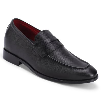 Penny Loafers de Cuero de Vacuno con Elevación de 7 cm