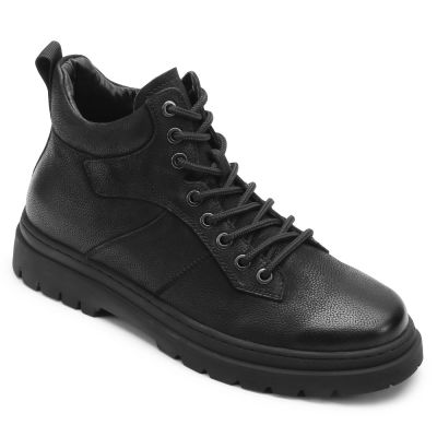 Botines con Plataforma de 6 cm de Cuero de Vaca