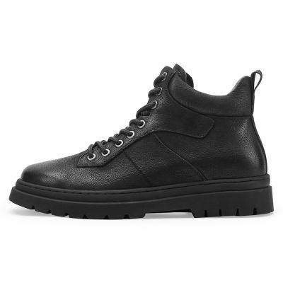 Botines con Plataforma de 6 cm de Cuero de Vaca